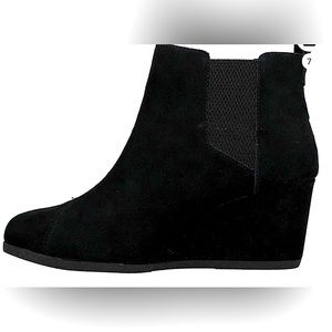 TOMS Womens Kayley Pull On Casual Boots Ankle High Heel- Black